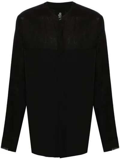 Thom Krom Long-sleeve Panelled Shirt In Black