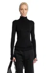 Thom Krom Long Sleeve Stretch Jersey Turtleneck Top In Black