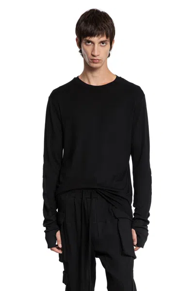 Thom Krom Long Sleeve T-shirt With Hand Gaiters In Black