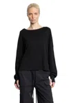Thom Krom Long Sleeve Top With Hand Gaiters In Black
