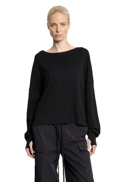 Thom Krom Long Sleeve Top With Hand Gaiters In Black