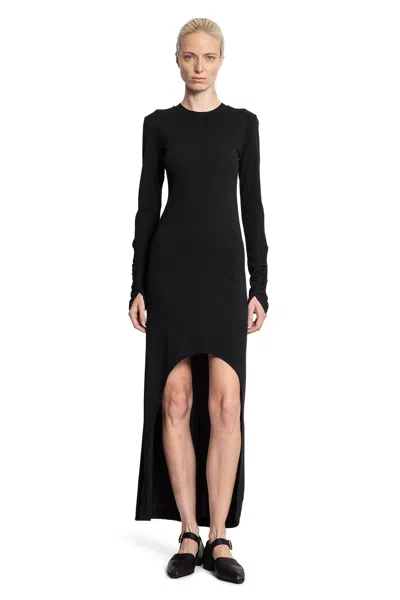 Thom Krom Long Turtleneck Dress With Hand Gaiters In Black