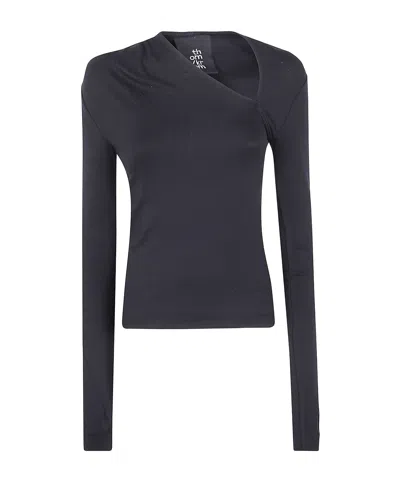 THOM KROM ASYMMETRIC NECKLINE LONG-SLEEVE TOP