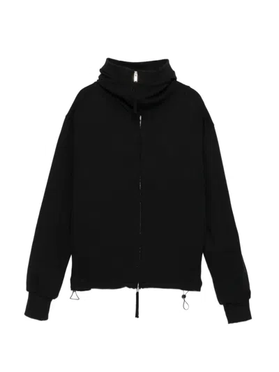 Thom Krom M Sj 695 Zip-up Hoodie In Black