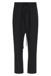 Thom Krom Drawstring Dropped-crotch Trousers In Black