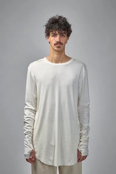 Thom Krom Slim Fit Viscose Stretch Long-sleeve T-shirt In White