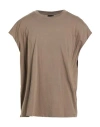 Thom Krom Man T-shirt Lead Size L Cotton In Brown