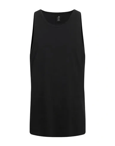 Thom Krom Man Tank Top Black Size Xl Cotton, Elastane