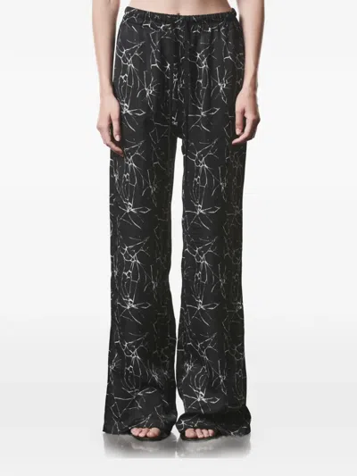 Thom Krom Marble Print Trousers In Black