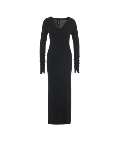 Thom Krom Maxi Dress With V-neck In Black