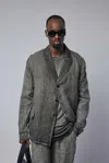 Thom Krom Linen Button-up Jacket In Gray