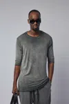 Thom Krom Ribbed Panel T-shirt In Gray