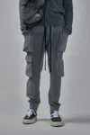 Thom Krom Mixed Cotton Slim Fit Cargo Trousers In Gray
