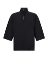 Thom Krom Ms 196 Oversized Half-zip Sweatshirt In Black