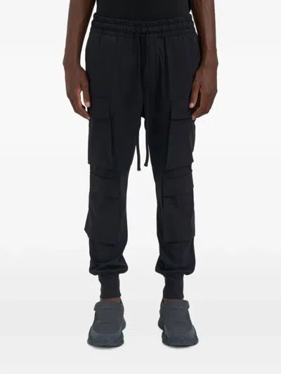 Thom Krom Double Cargo Linen Trousers In Black