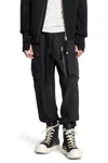 Thom Krom Nylon Drawstring Cargo Pants In Black