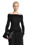 Thom Krom Off-shoulder Top With Hand Gaiters In Black