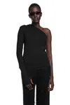 Thom Krom One-shoulder Thumb-slot Top In Black