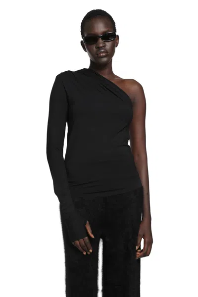 Thom Krom One Shoulder Top In Black