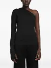Thom Krom One-shoulder Thumb-slot Top In Black