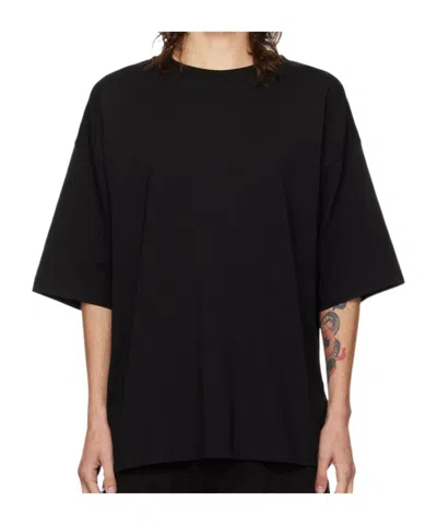 THOM KROM OPEN-NECKED BLACK SHIRT