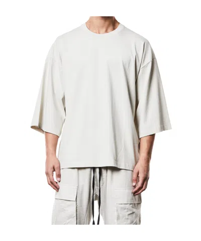 Thom Krom Open-necked Black Shirt In White