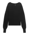 Thom Krom Oversize Longsleeve Mit Besticktem Wording Und Faden-detail In Black
