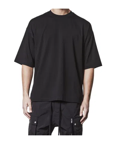 Thom Krom Oversized Patched Print Cotton-modal Stretch Jersey T-shirt In Black
