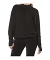 Thom Krom Oversized Viscose Stretch Mock Neck Long-sleeve Top In Black