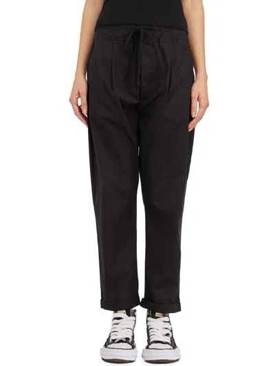 Thom Krom Drop-crotch Straight-leg Cropped Trousers In Black