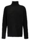Thom Krom Blackwhite Plain Stitching Sweater In White/black