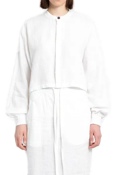 Thom Krom Puffy Sleeved Crewneck Shirt In White