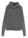 Thom Krom Raglan-sleeve Frayed-hem Hoodie In Gray