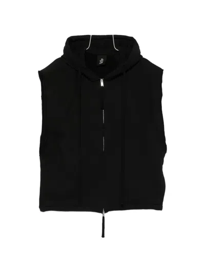 Thom Krom Raw-edge Zip-up Hoodie In Black