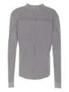Thom Krom Ribbed Button-front Top In Gray