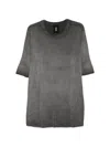 Thom Krom 940 Raw-cut Double-layer T-shirt In Gray