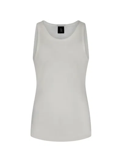Thom Krom Ribbed Sleeveless Top In White