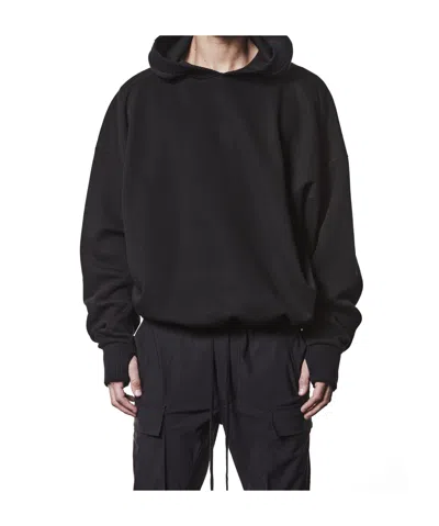 THOM KROM RIBBED-TRIM LONG-SLEEVE HOODIE