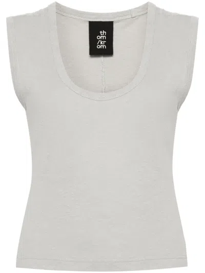 Thom Krom Riibed Mélange Top In Grey