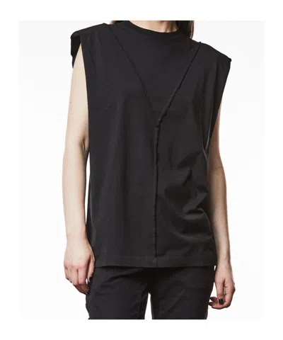 Thom Krom Round Collar Sleeveless Vest In Black