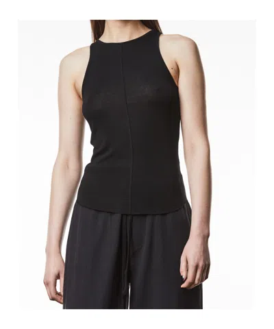 Thom Krom Round Collar Sleeveless Vest In Black