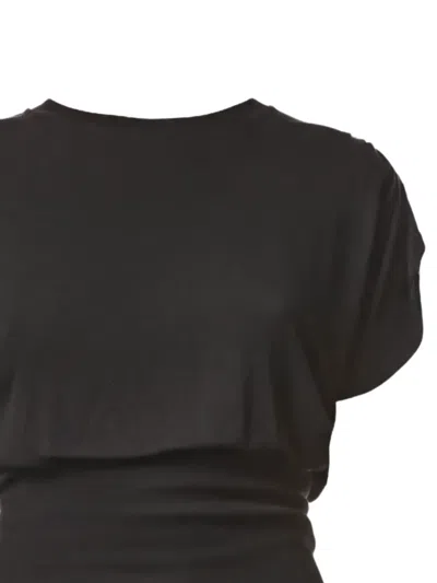 Thom Krom Ruched Cap-sleeve T-shirt In Brown