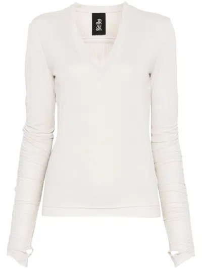 Thom Krom Ruched-detailed Top In Beige