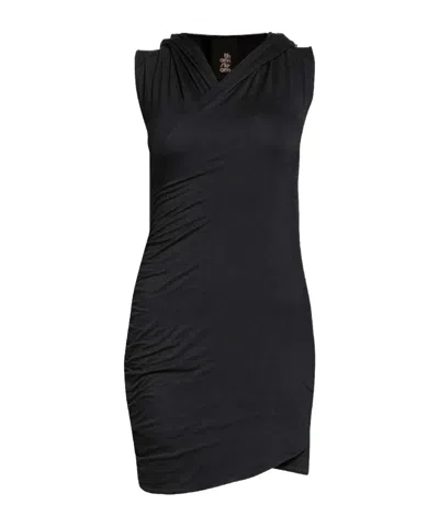Thom Krom Ruched Hooded Dress In Black