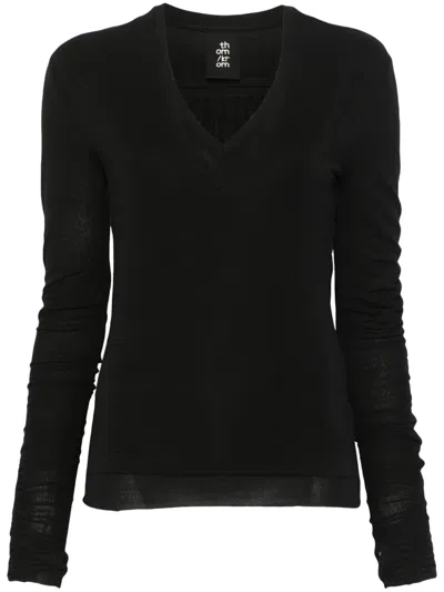 Thom Krom Ruched Top In Black