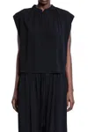 Thom Krom Sleeveless Viscose Jersey Blouse In Black