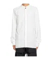 Thom Krom Cotton Poplin Stand Collar Shirt In White