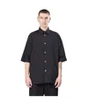 Thom Krom Short-sleeve Poplin Shirt In Black