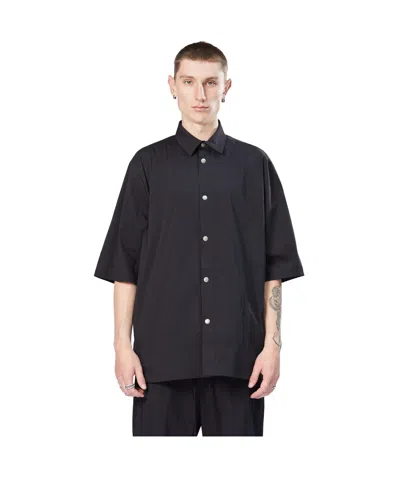 Thom Krom Short-sleeve Poplin Shirt In Black