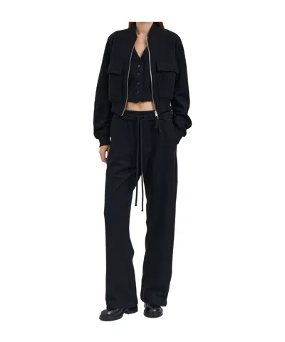 Thom Krom Short Wool Bomber Jacket In Black